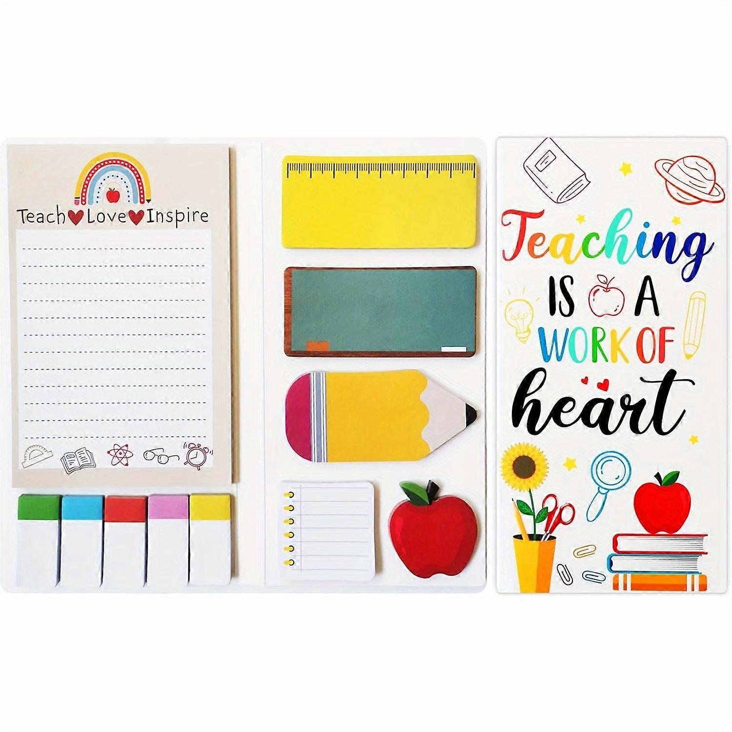 1 Pc Teacher Sticky Notes Set - Teaching Supplies Shaped Sticky Note Pads Teacher to Do List Notepad Writing Memo Pads for Teach