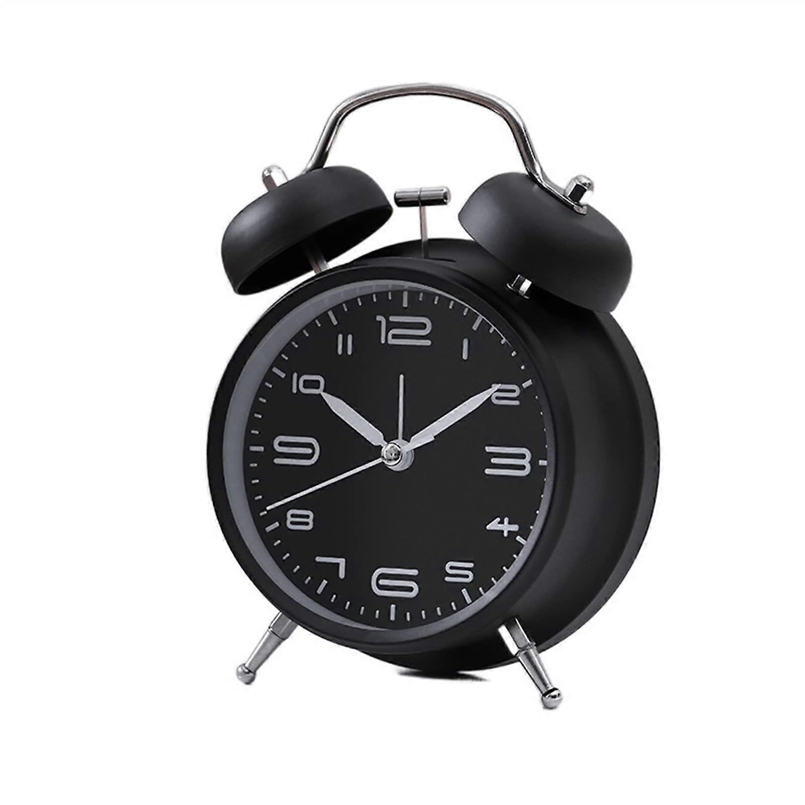 Loud Twin Bell Alarm Clock with Silent NonTicking Movement, Retro Bedside Design and Backlight