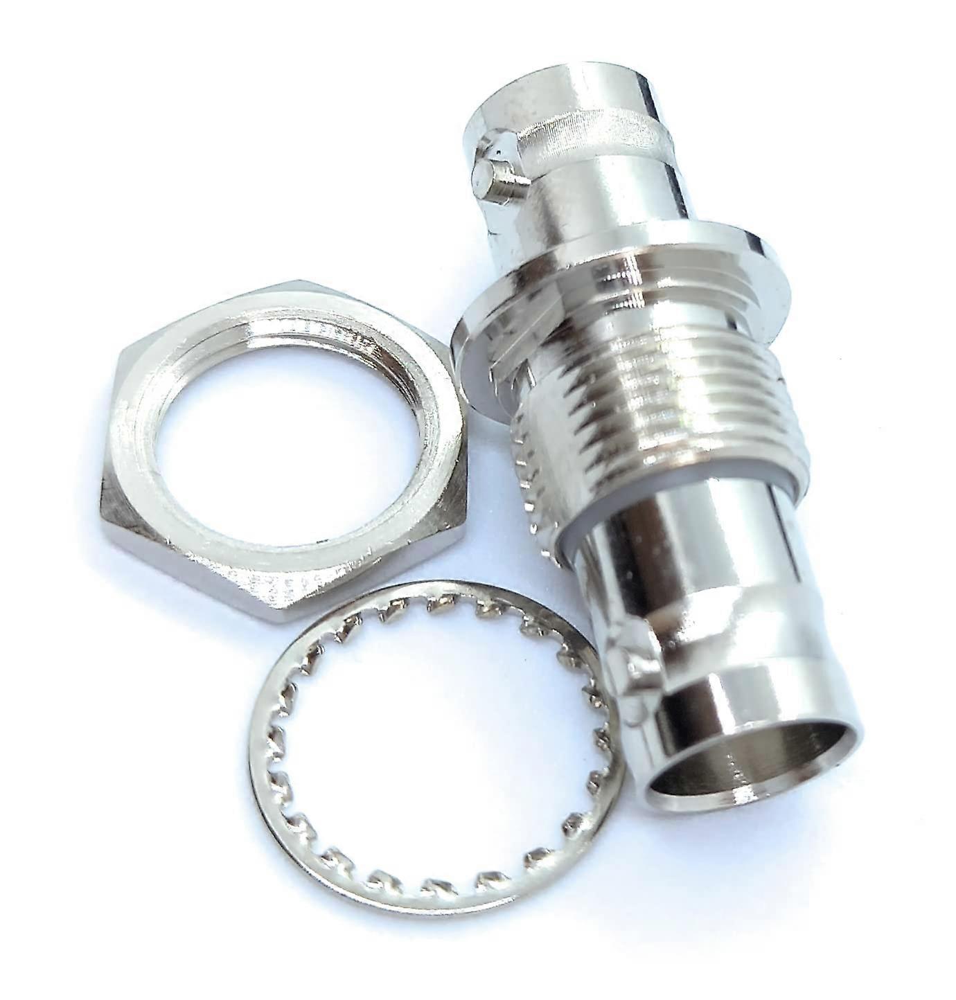 BNC to BNC Coupler Panel Mount SocketToSocket FeedThrough Adaptor 50 Ohm CCTV RF Video Applications