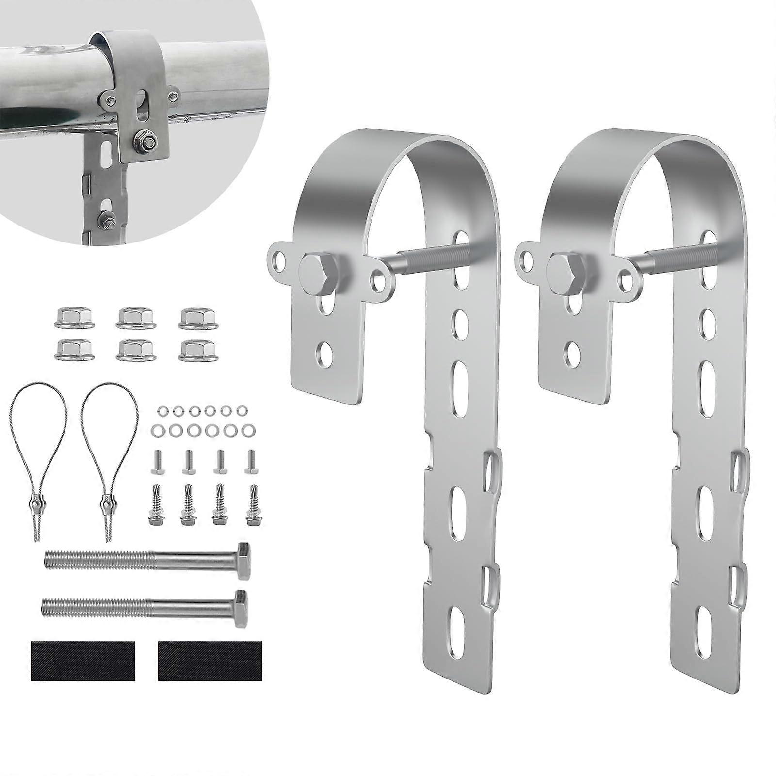 Solar Panel Mount Bracket 2PCS Durable Stainless Steel Balcony Holder Adjustable Weather Resistant