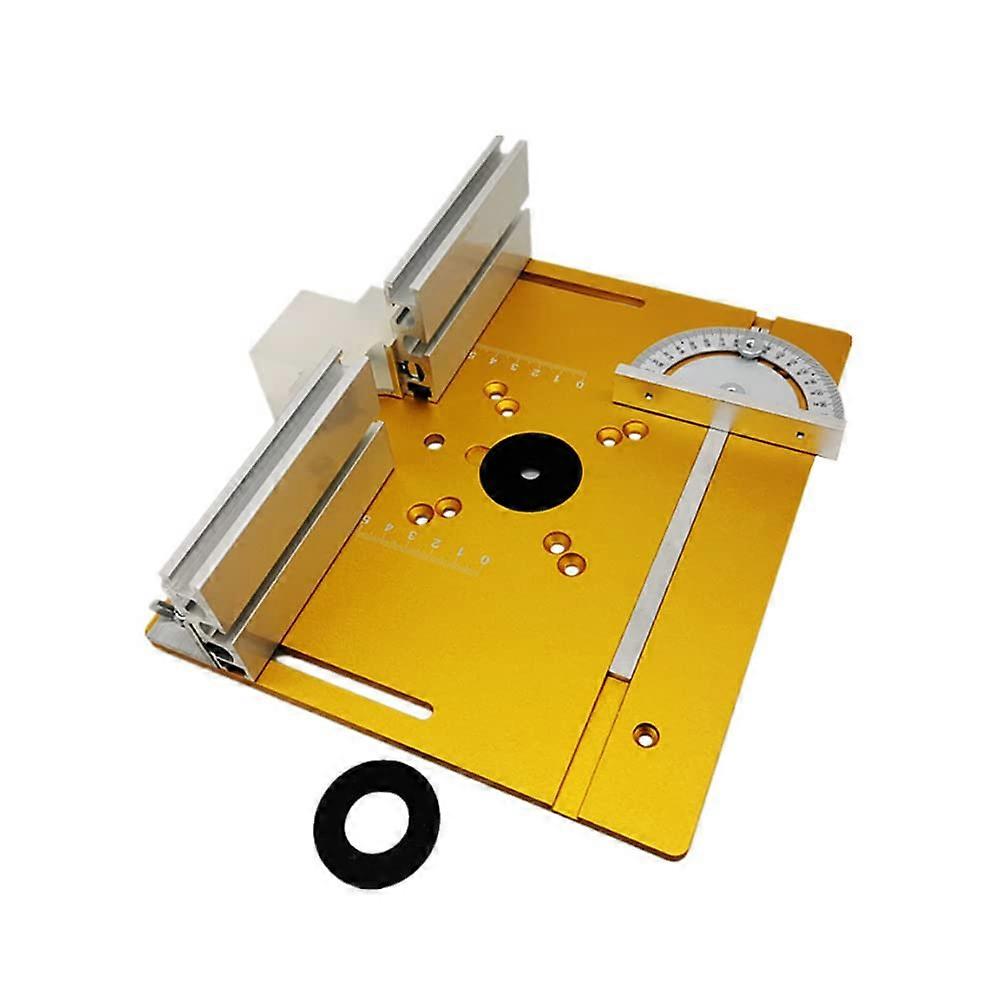 Router Table Insert Plate Aluminum Alloy with Miter Gauge for Precision Woodworking Cutting