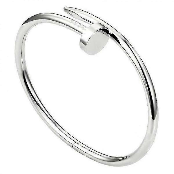 Stainless steel modern nail head bracelet, smooth surface design Silver