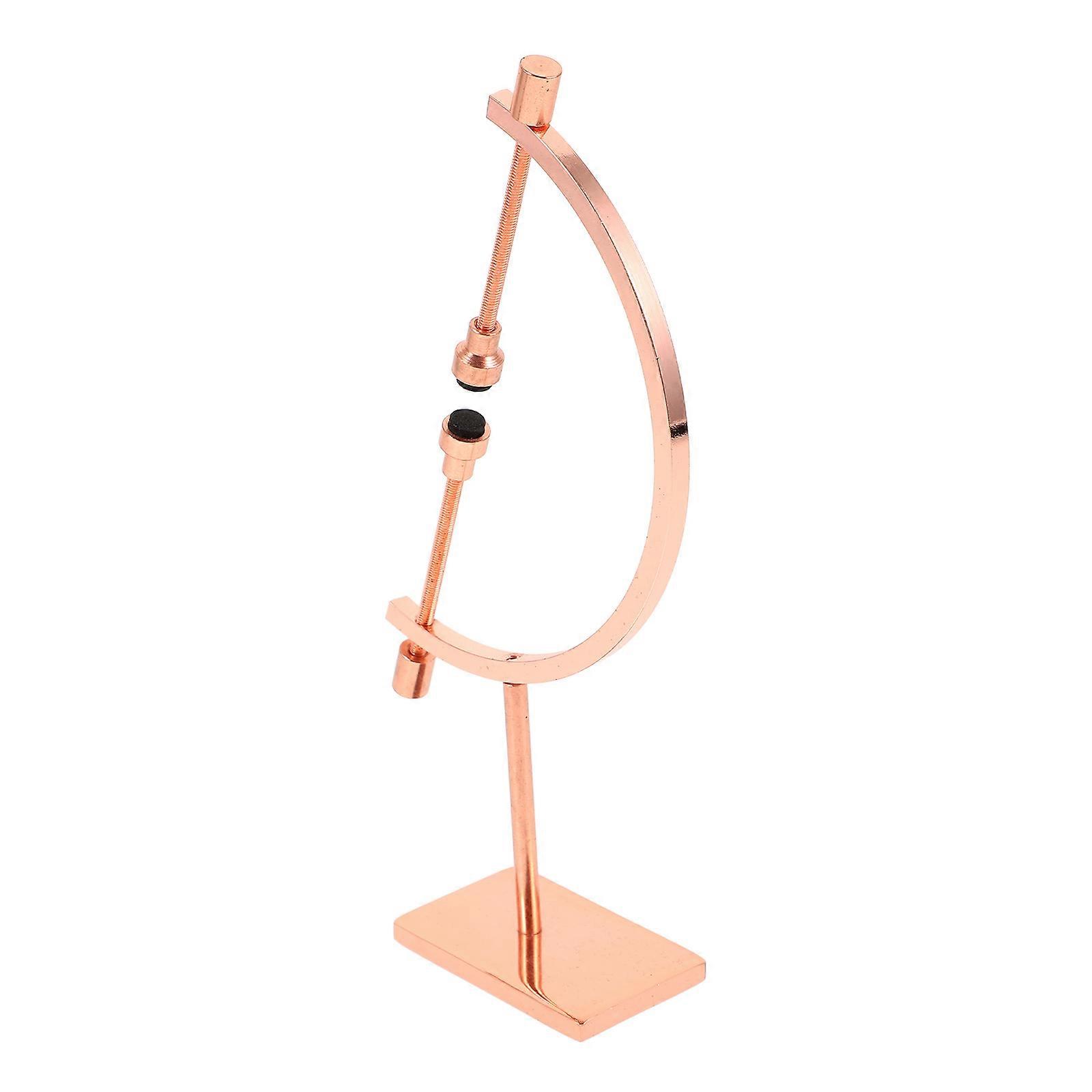 Crystal Display Stand Adjustable Sphere Holder Rose Gold Metal