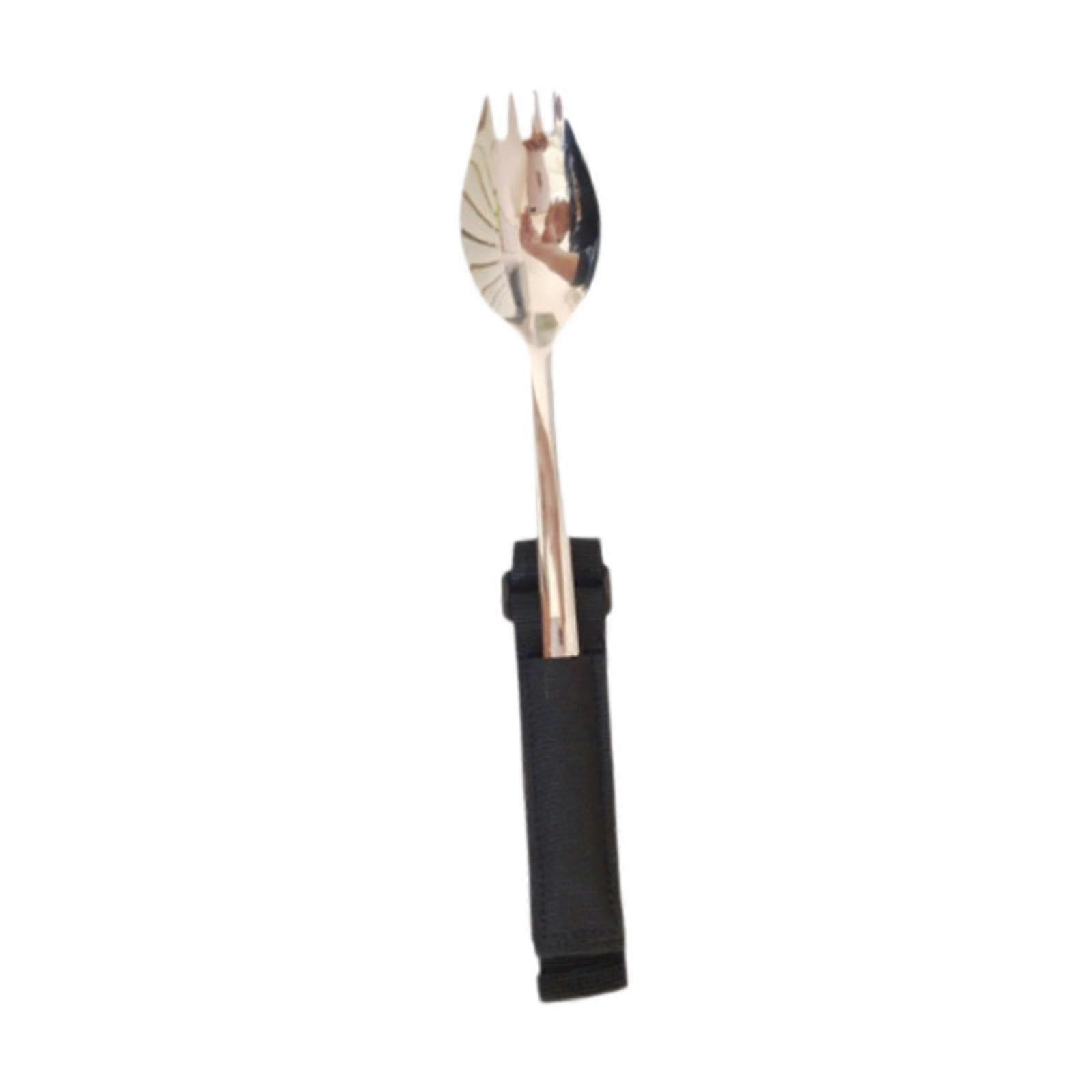 Adaptive Eating Utensils Spoon and Fork with Non Slip Cuff Holder, Ergonomic Grip for Elderly