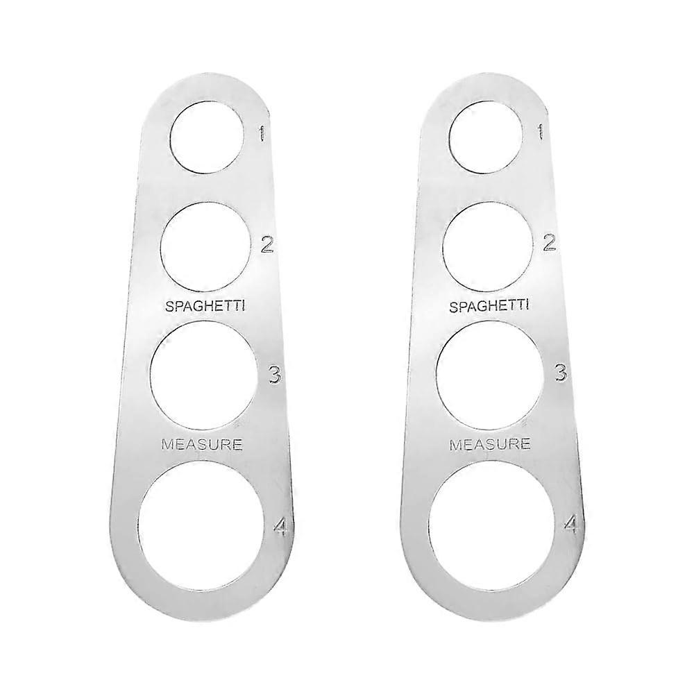 Stainless Steel Pasta Measuring Tool with 4 Holes for Precise Portion Control, 2 Pack Silver