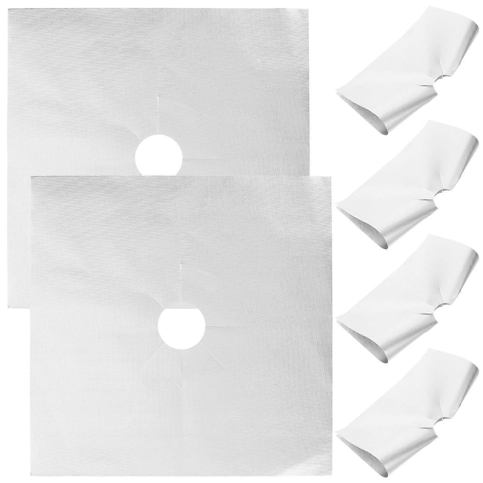 Stove Burner Covers Silver Gas Hob Protector Sheets 6Pcs Set