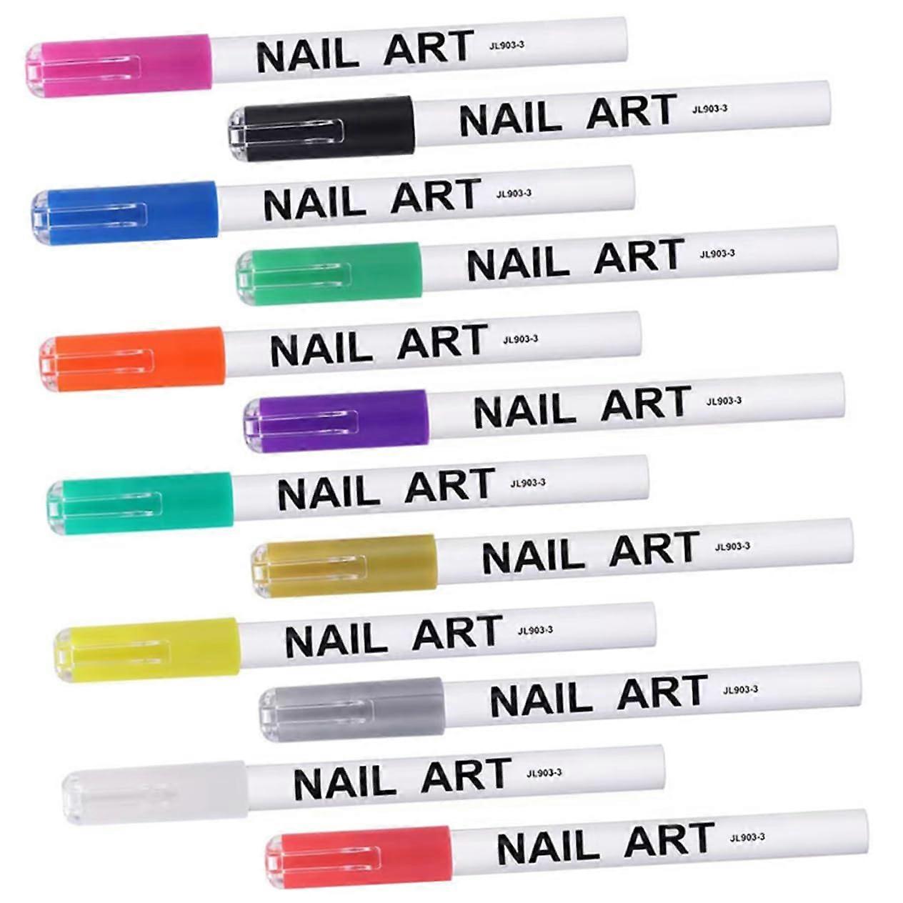 12pcs 3D Nail Art Pens Set with Fine Tip for Precise DIY Manicure Designs