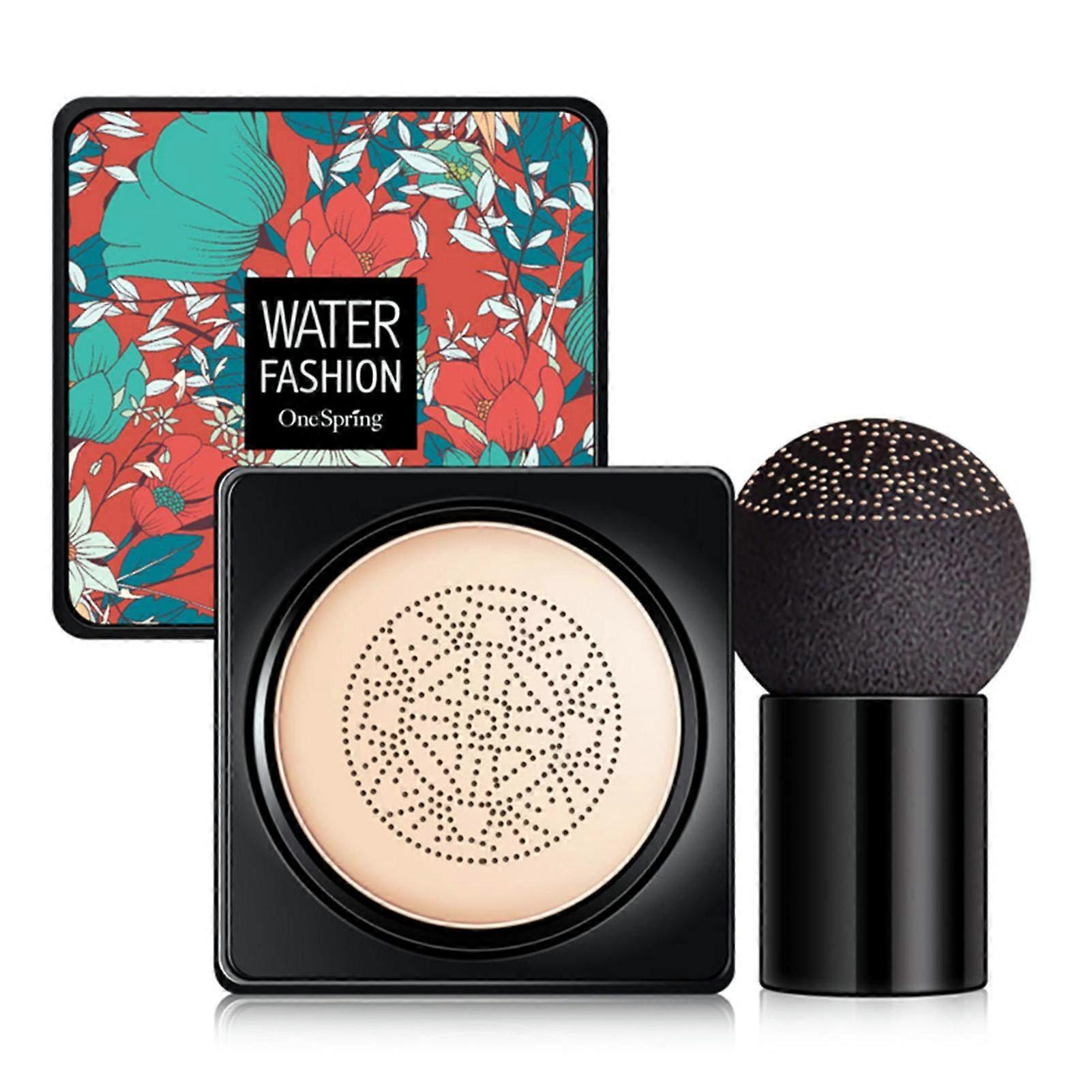 BB Cream Air Cushion Foundation with Mushroom Puff, Moisturizing Concealer for Smooth Even Coverage