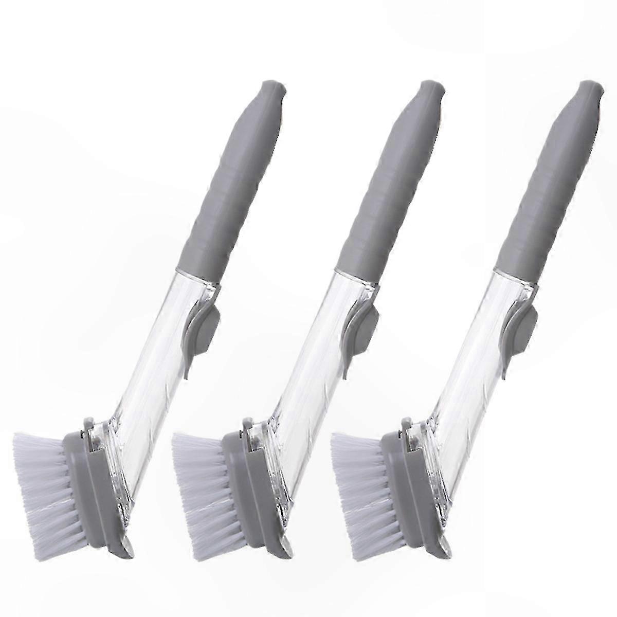 Multi-Function Long-Handled Dishwasher Brush with Automatic Liquid Dispenser