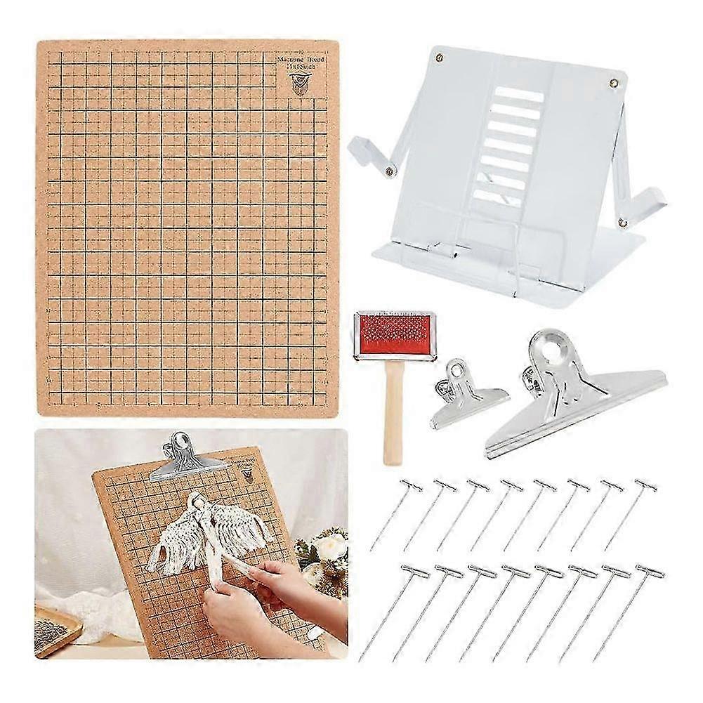Macrame Board Set, Macrame Board and Metal Adjustable Stand, Macrame Supplies Double Sided Grid Macr