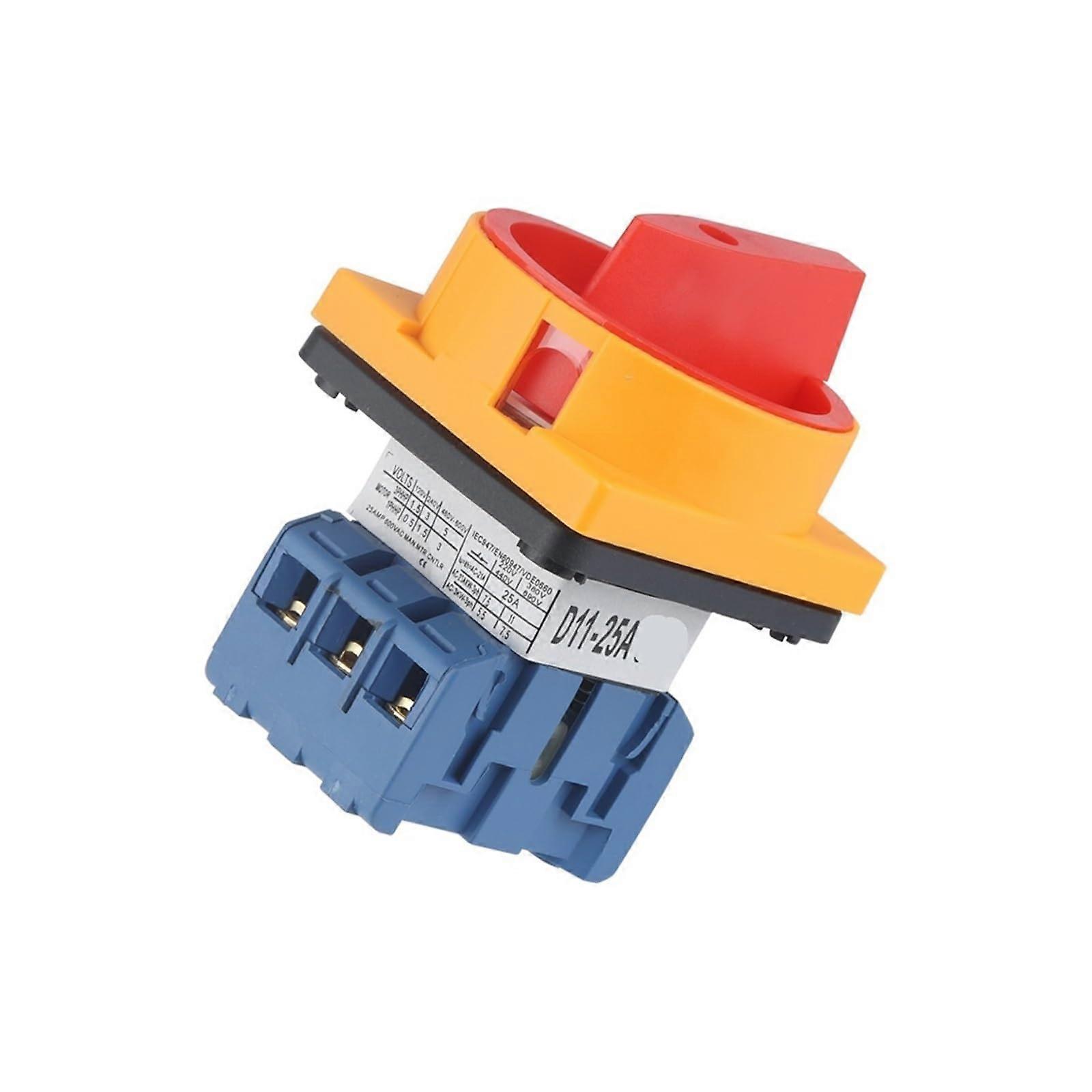 25A Rotary Cam Switch 2 Position Single Phase Selector with Padlock Security and 4 Terminals