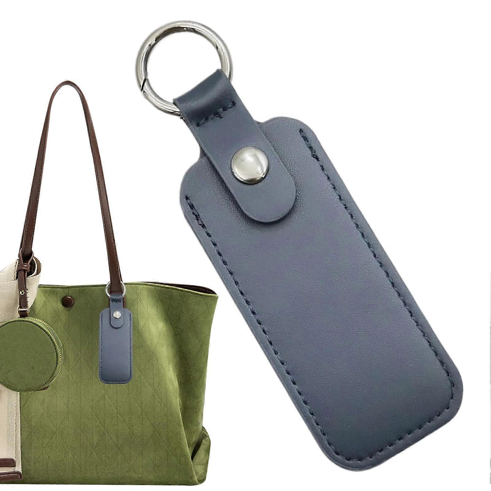 USB Flash Drive Case Leather Shockproof Organizer with Elastic Slots Secure Closure Blue