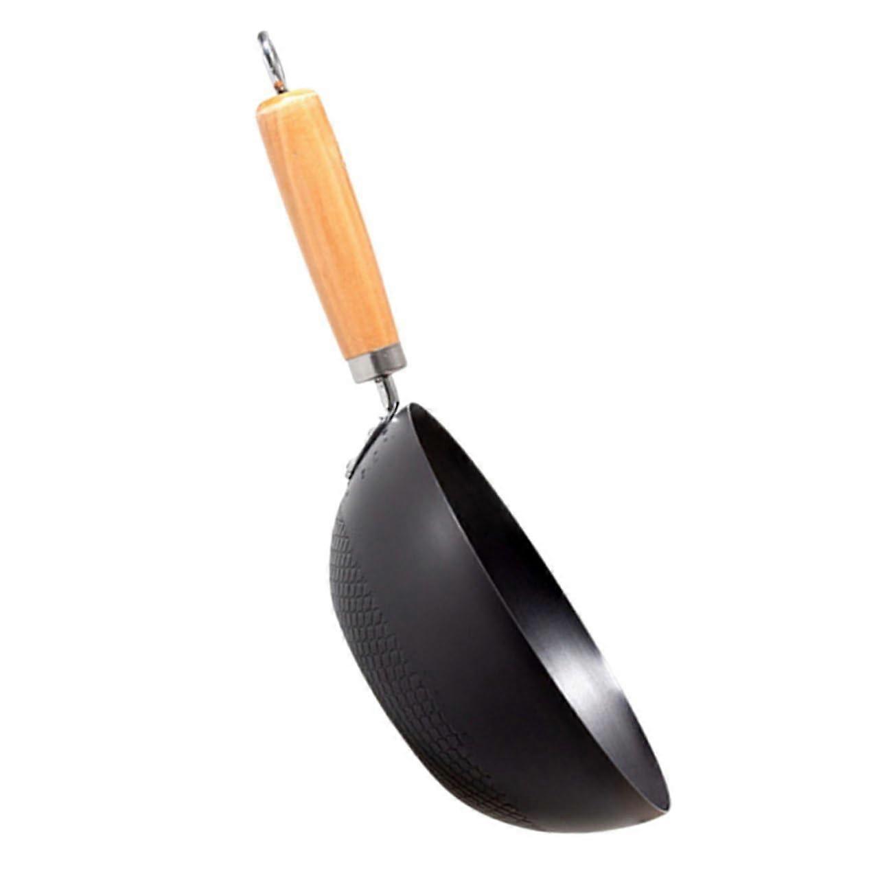 Small Flat Bottom Nonstick Wok Pan with Ergonomic Handle for Induction, Home and Restaurant Use