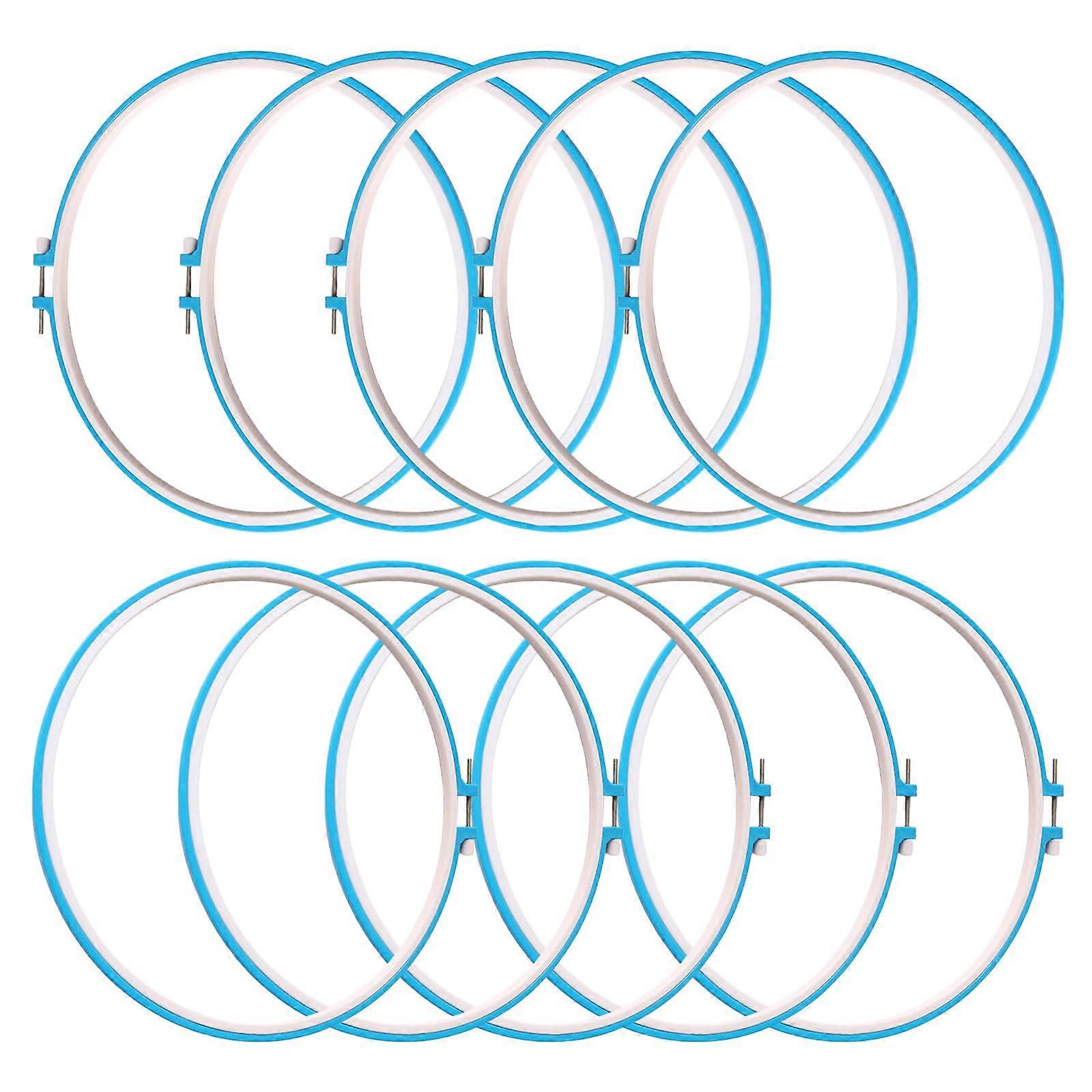 Adjustable Embroidery Hoop Set 25cm Cross Stitch Frame for Needlework and Crafts, 10 Pcs