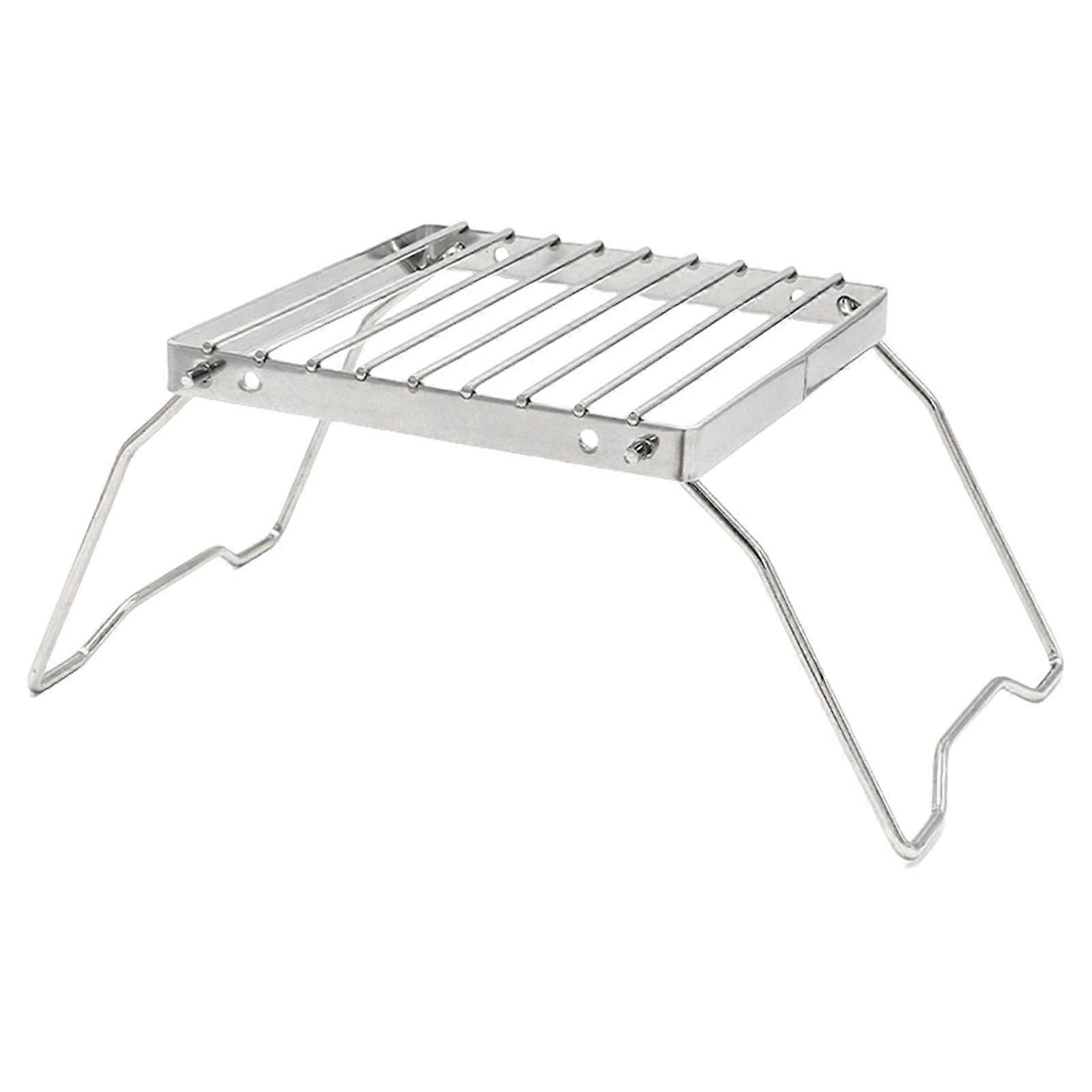 Camping Stove Stand with Adjustable Height, Foldable Grill Rack for Outdoor Cooking and Camping