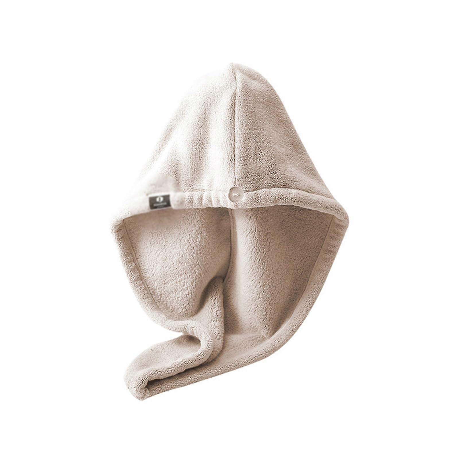 Hair Drying Towel Cap Gray Microfiber Wrap Fast Moisture Absorption Soft Comfort Texture