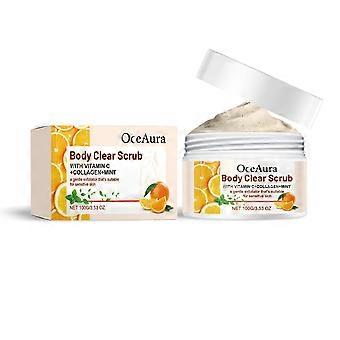 Oransje kroppsskrubb, Fresh Orange Vc Eksfolierende, rensende, nærende og utjevnende kroppshudskrubbOceaura Orange Body Scrub, Fresh Orange Vc Exfo