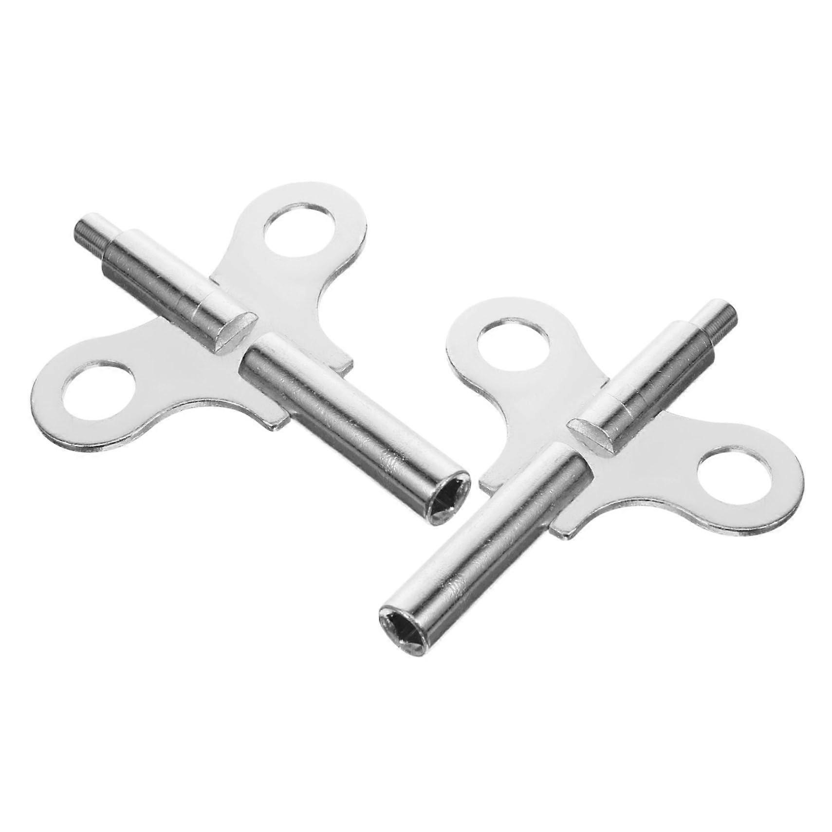 Clock Winding Key Set 2pcs Durable Steel Replacement for Antique Mechanical Wall and Mantel Clocks