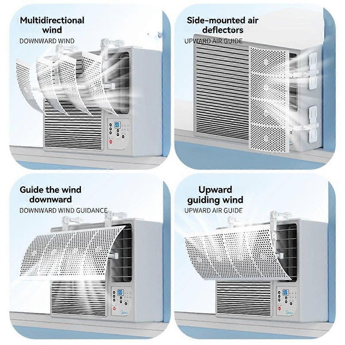 Universal Window Air Conditioner Windshield Adjustable Wind Direction Purification with Filter Filt