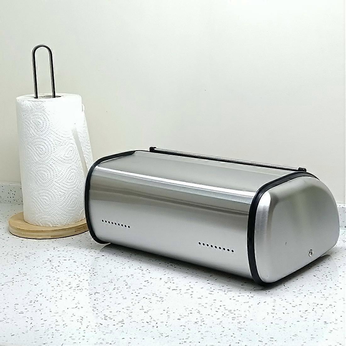 Bread Bin Bread Box Bread Holder Storage Container with Small Window for Kitchen Countertop Iron Bread Bin Bread Storage