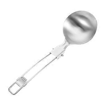 Camping Utensils Set Foldable Stainless Steel Spoon with Collapsible Handle for Outdoor Cooking and Travel