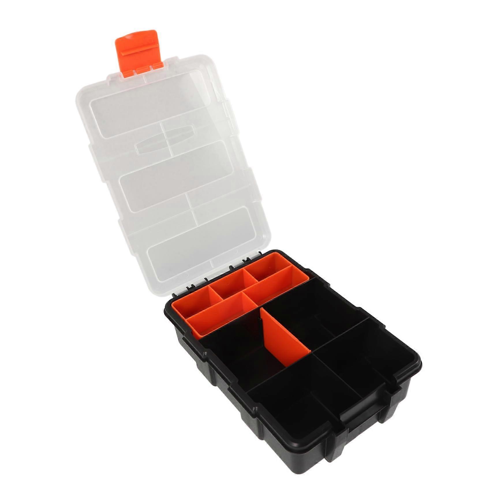 Plastic Hardware Organizer Box with Clear Compartments for Screws, Nuts and Small Parts Storage