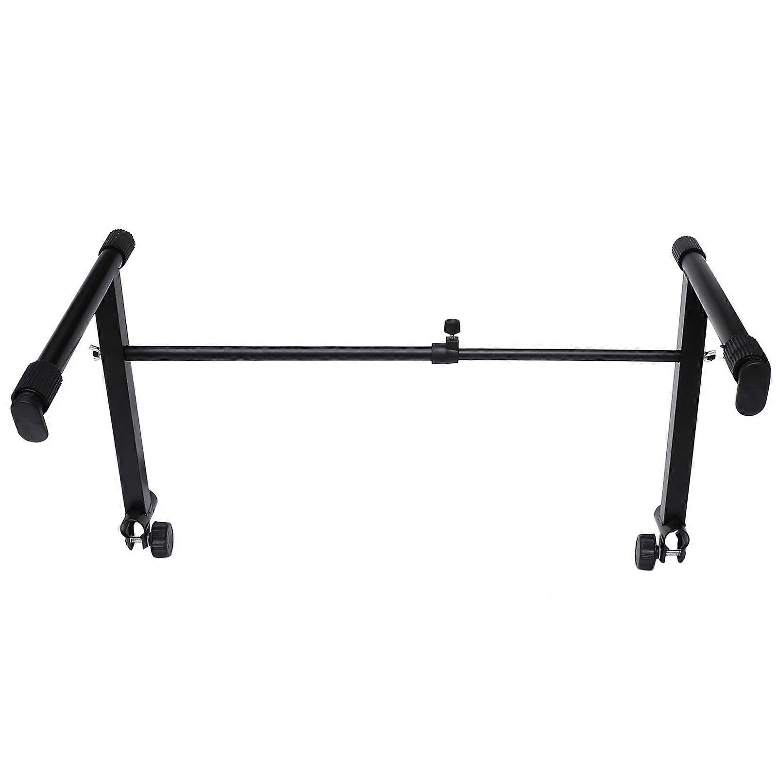 Double Layer Design Digital Piano Stand Protect Instrument Black Color 1Set