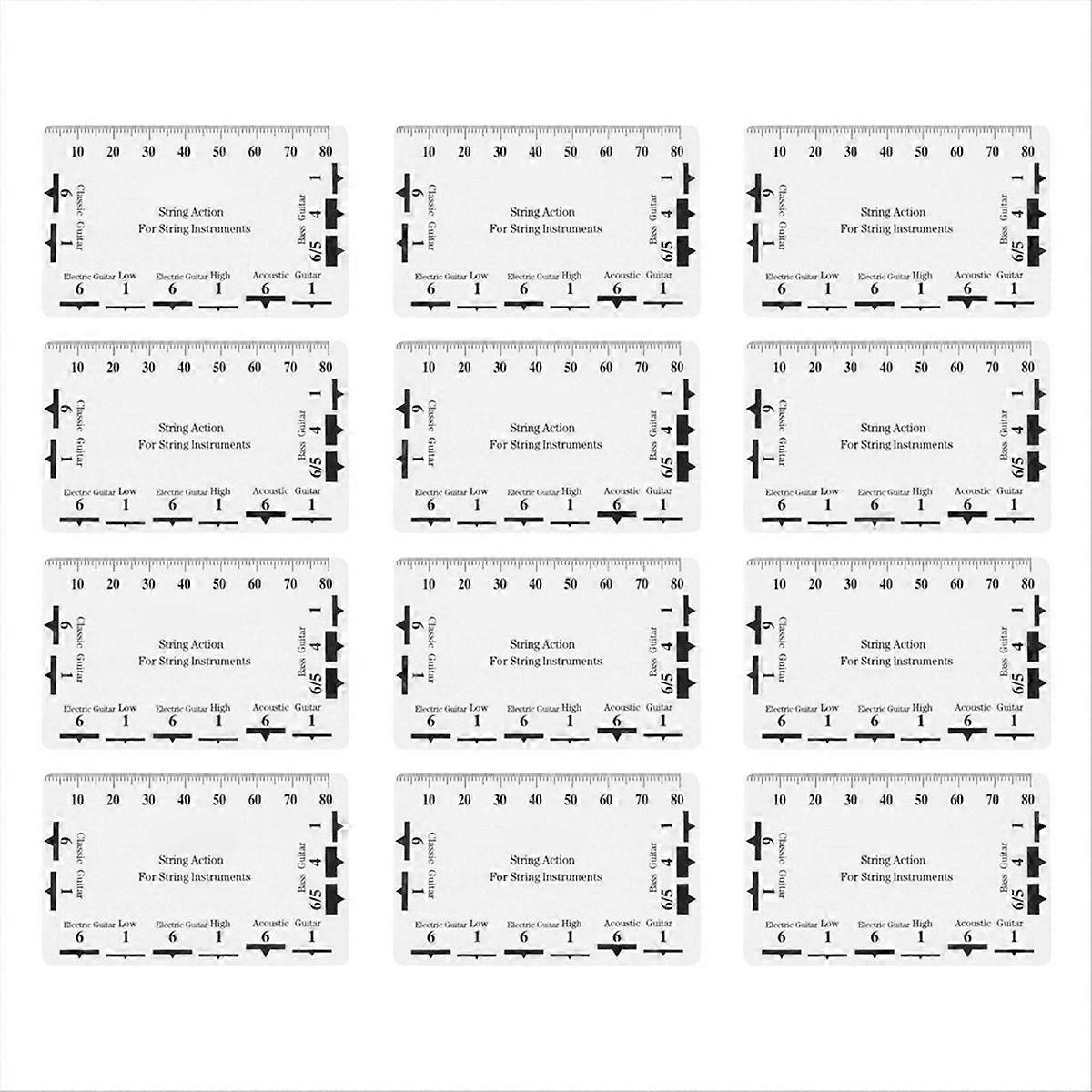 12pcs Plastics Caliper Guitar Chord Caliper Card Measuring Tool
