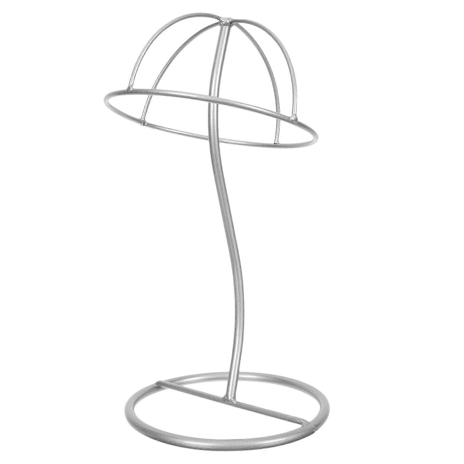 Hat Display Rack Iron Decorative Hat Display for Storage Silver