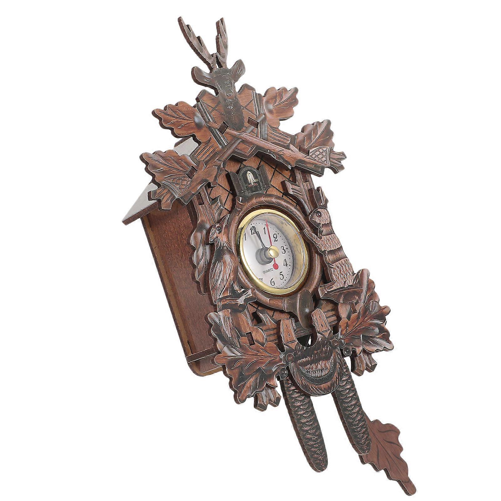 Wooden Pendulum Wall Clock for Office Wall Clock Brown Hanging