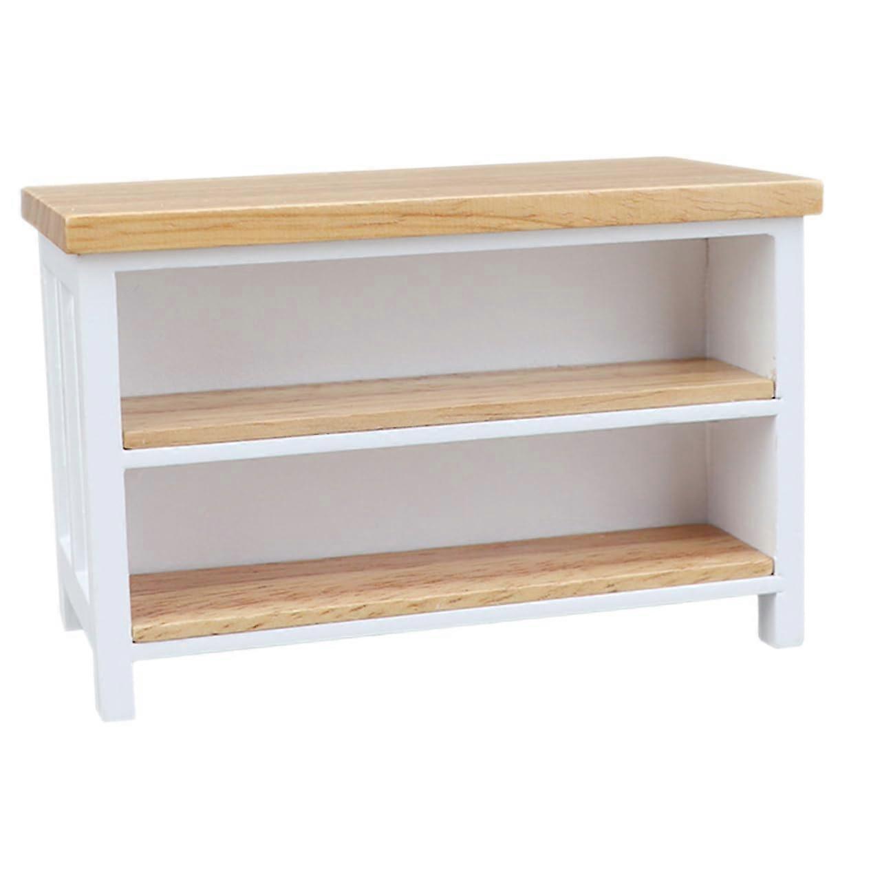 Miniature Dollhouse Desk with Double Computer Design for Study Room and Creative Play