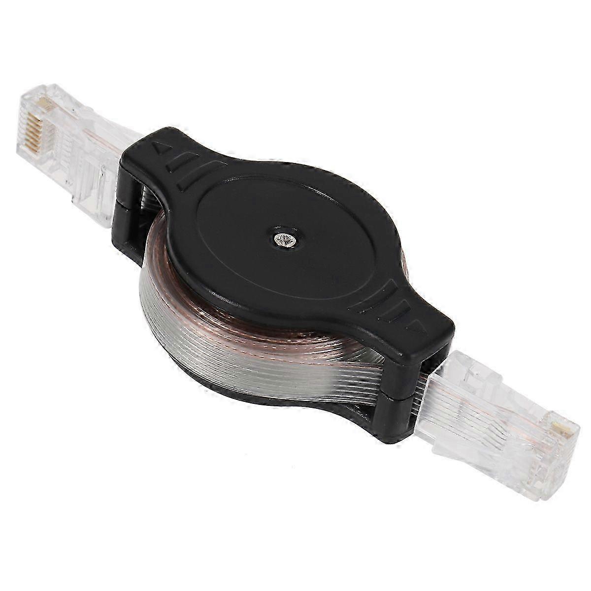 Mini 1.5M Retractable Black Network Internet Ethernet Cable