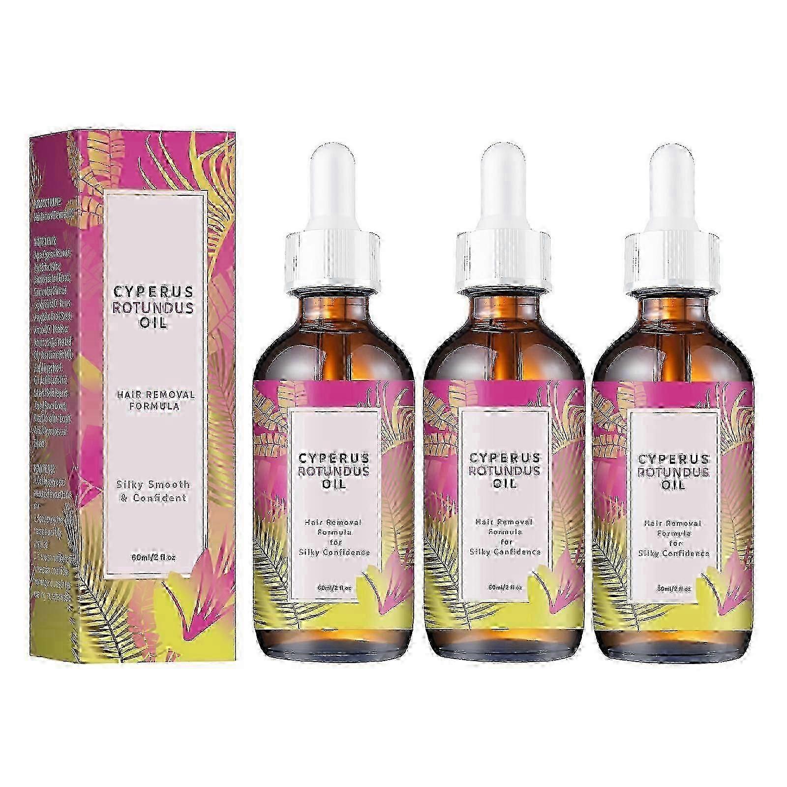 3X Cyperus Rotundus Oil - 60ml Natural Cyperus Rotundus Oil For Hair Removal, Moisturizing & Soothing Cyperus Oil For Reducing Body Hair Growth - S