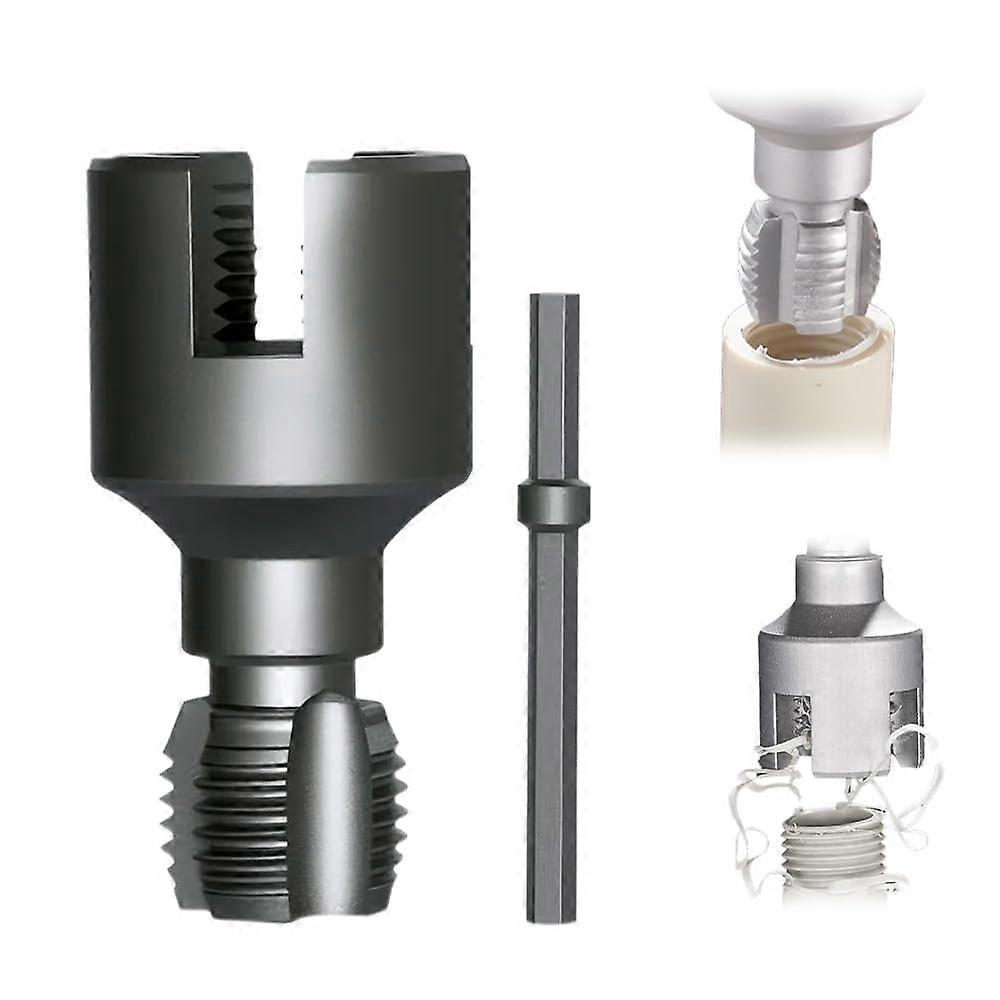 Internal and external pipe threading tools, threading kit