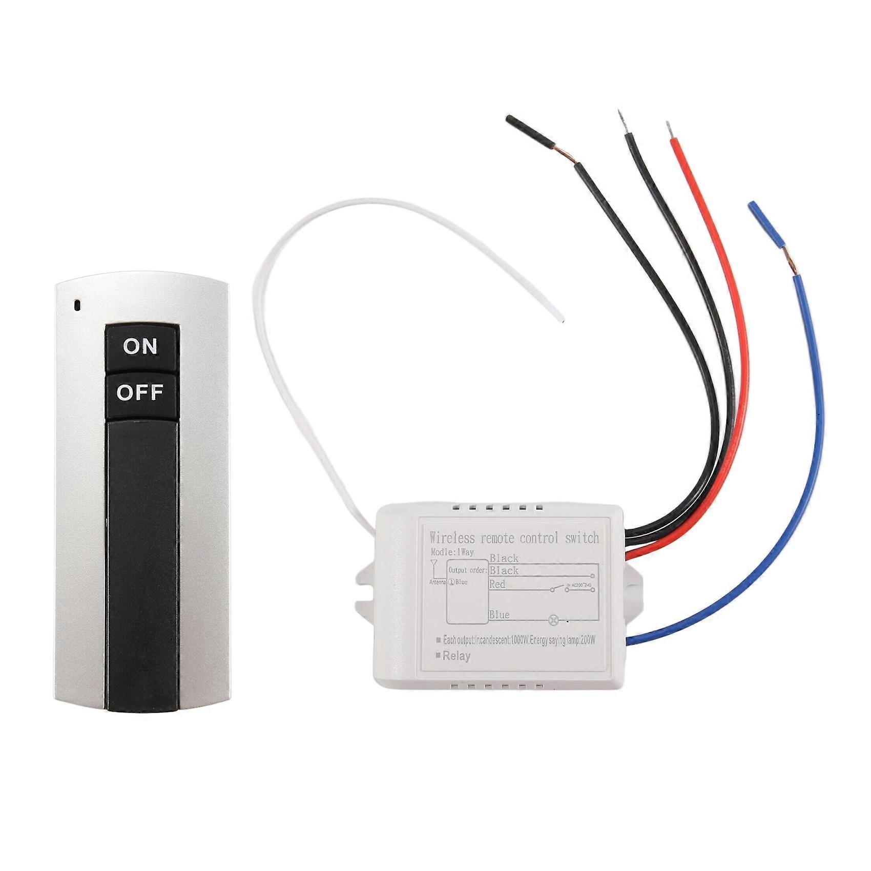1 Way ON/OFF 220V Wireless Remote Control Switch Digital Remote