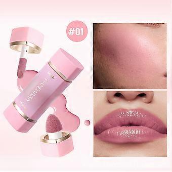 Duo 2 in 1 di fard liquido e lucidalabbra, altamente pigmentato, formula rosa naturale a lunga durata, stick multiuso per guance e labbra.