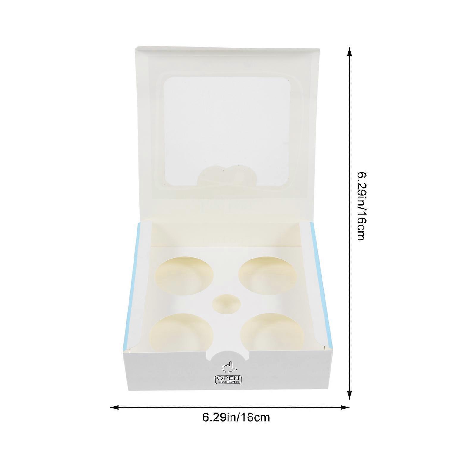 Egg Tart Containers for Storage 25Pcs White Paper Boxes with Window