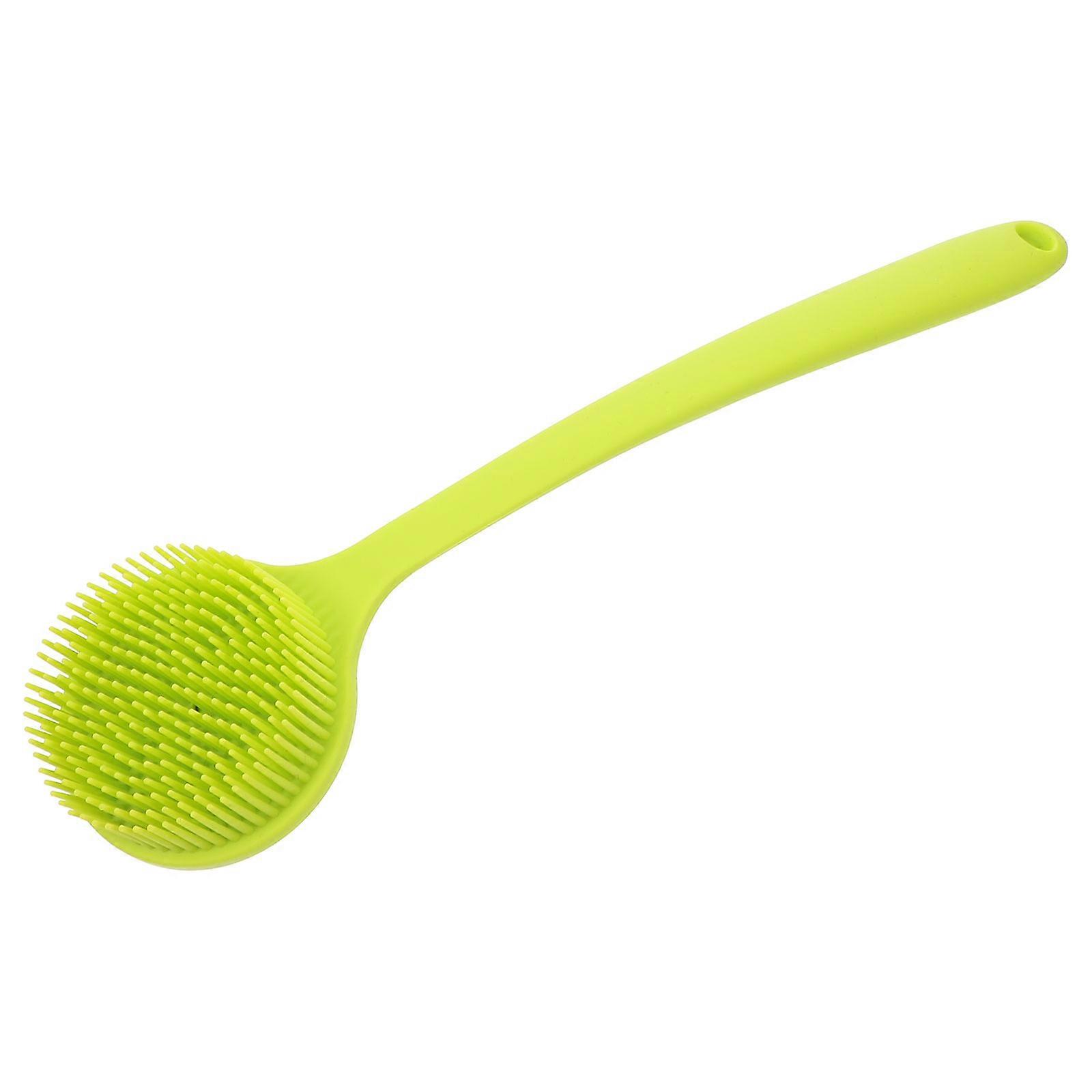 Green Silicone Bath Brush for Bathing Long Handle 2Pcs Comfortable Use