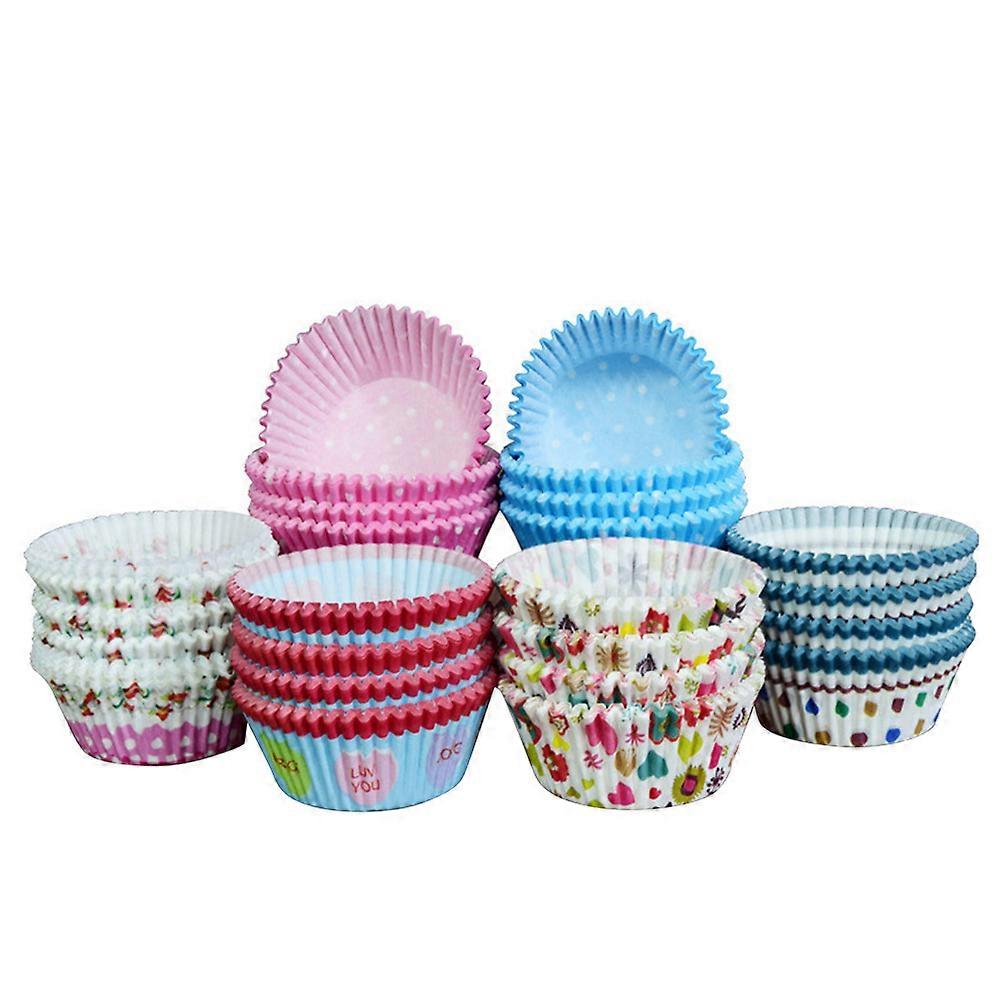 Oil-Proof Wrappers Paper Muffin Liners for Baking Use 80Pcs Assorted