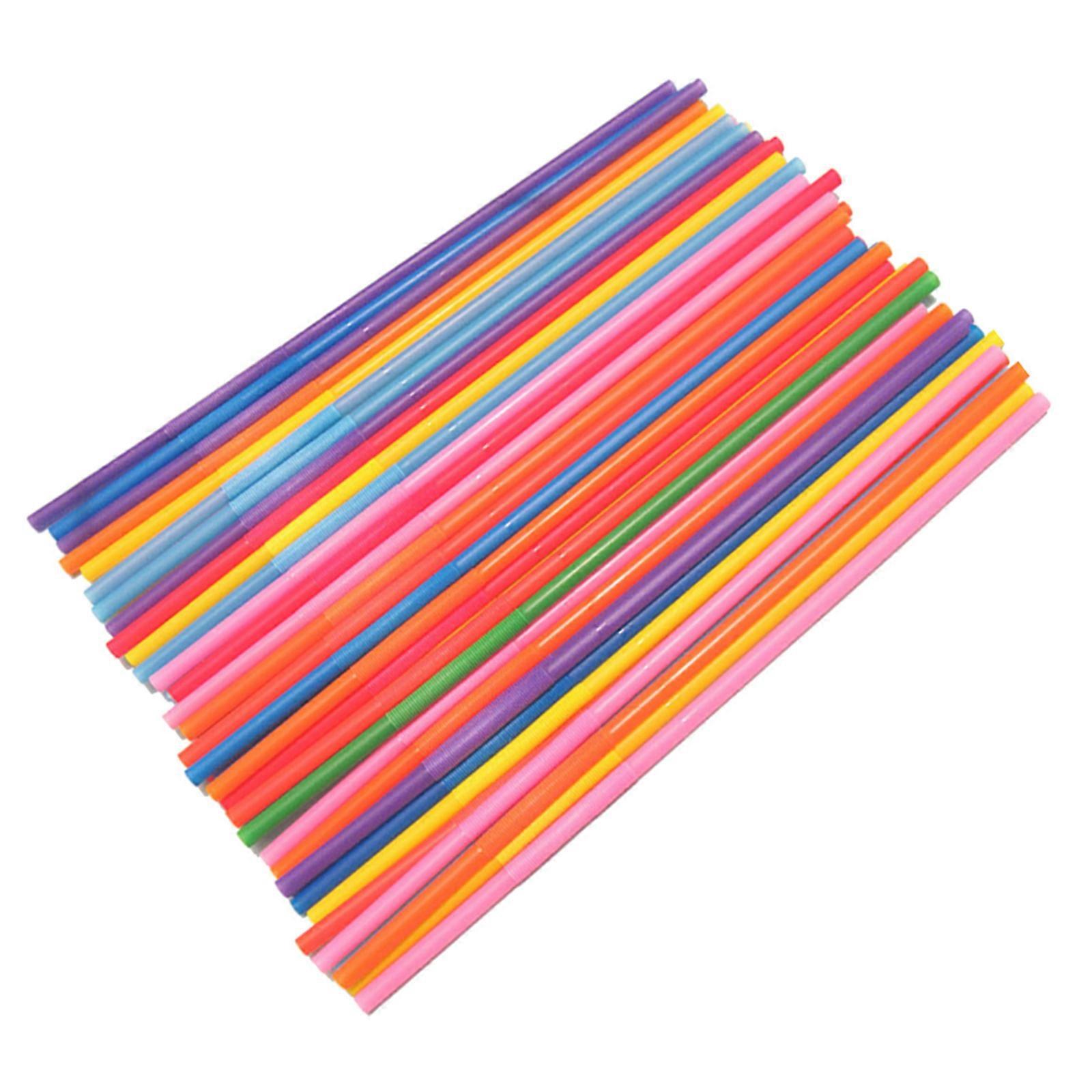 300Pcs Party Colorful Bendable Drinking Straw for Drinking