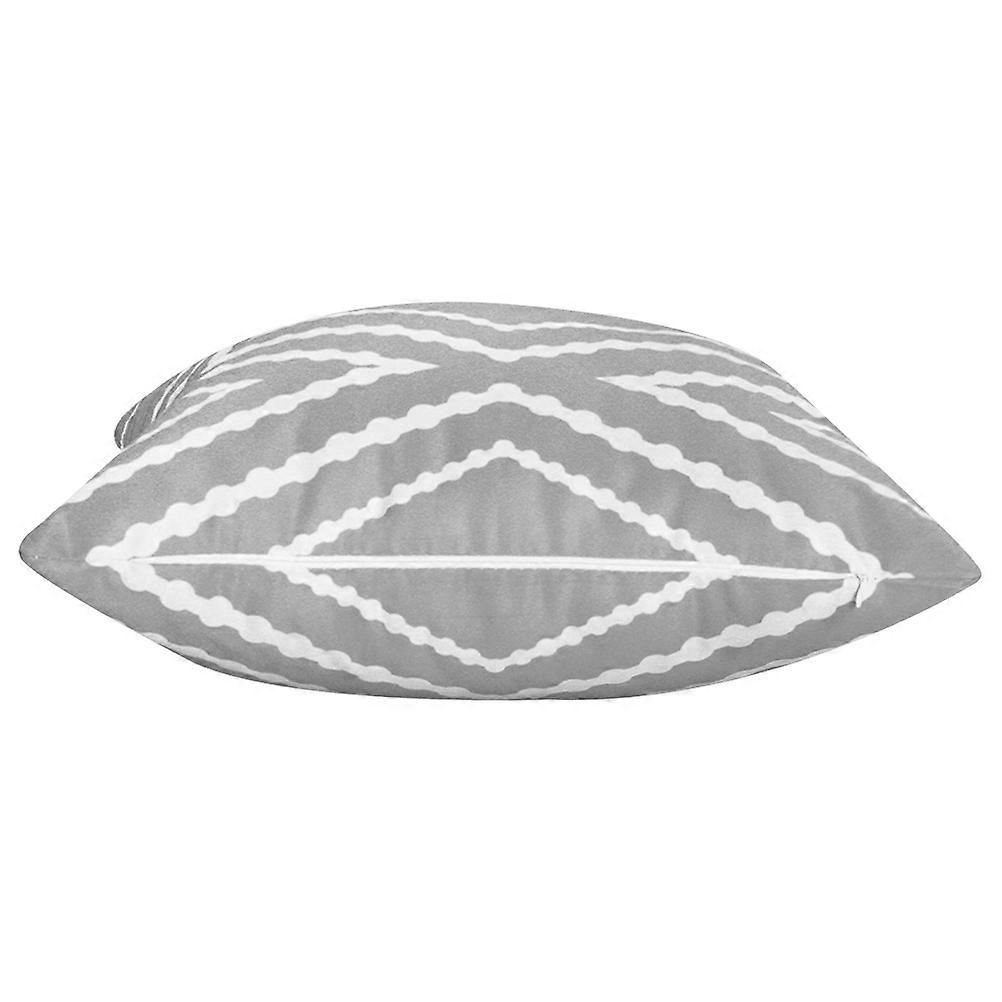 Decorative Pillowcase Grey Polyester Protector for Sofa Use 2Pcs