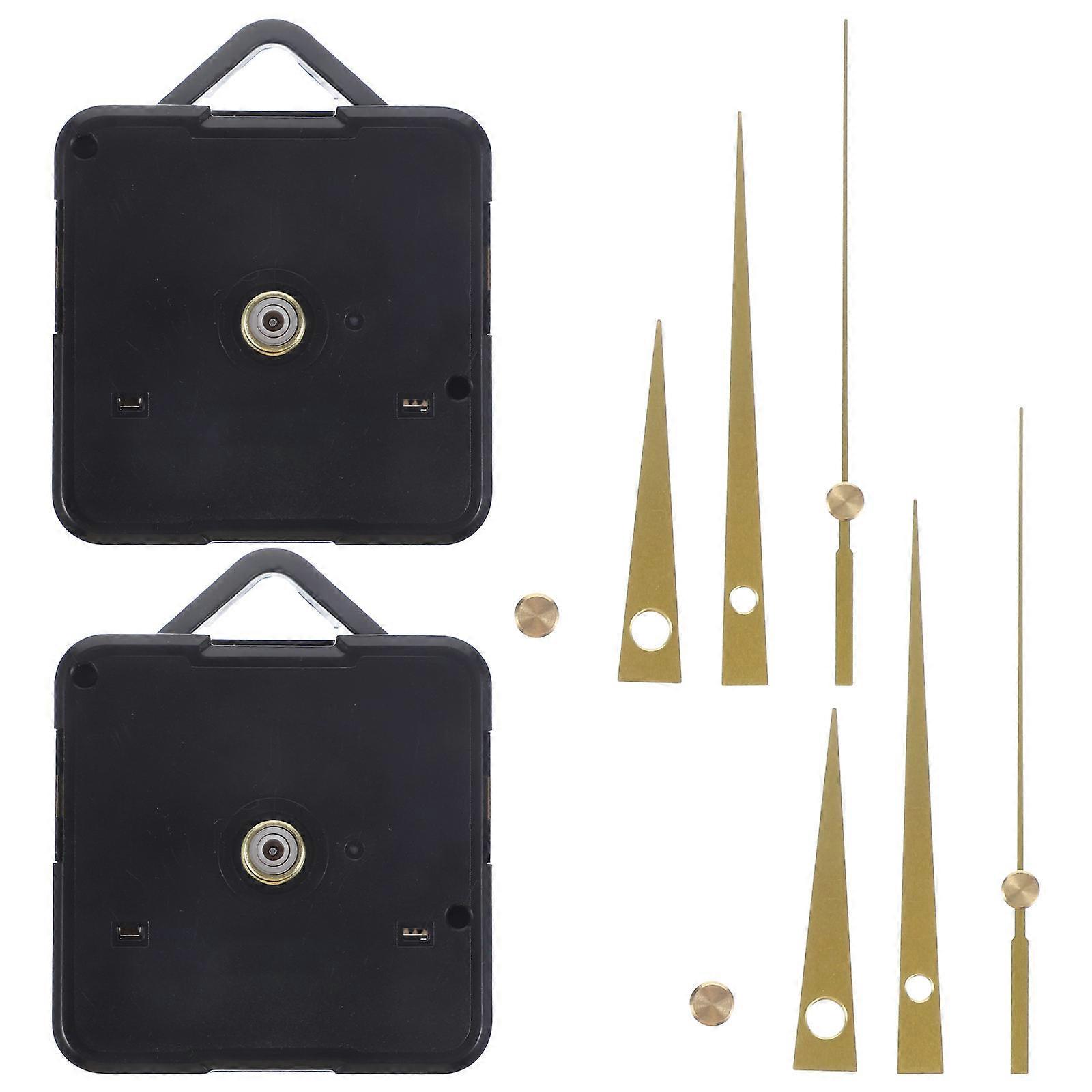 Replacement Wall Clock Movement for DIY Mechanism 2Sets Black Kit