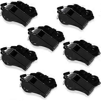 7 Pack Whistles, Coaches Whistles with Lanyard Sports Whistle Loud Crisp Sound Whistles for Referees Training Gyms Emergency