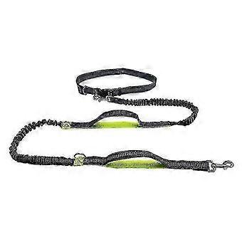 SLKXV handsfree hondenriem met reflecterend elastisch koord, verstelbare heupriem en dubbele handgreep voor hardlopen, wandelen en hiken.