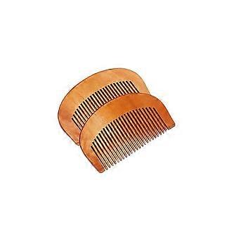 Peigne à cheveux en bois de neem, forme demi-lune, lot de 2