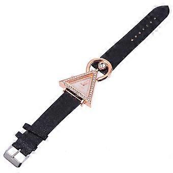 1pc Triangle Fashion Watch Question Mark Diamond Inlaid Leather Strap Watch for Women
