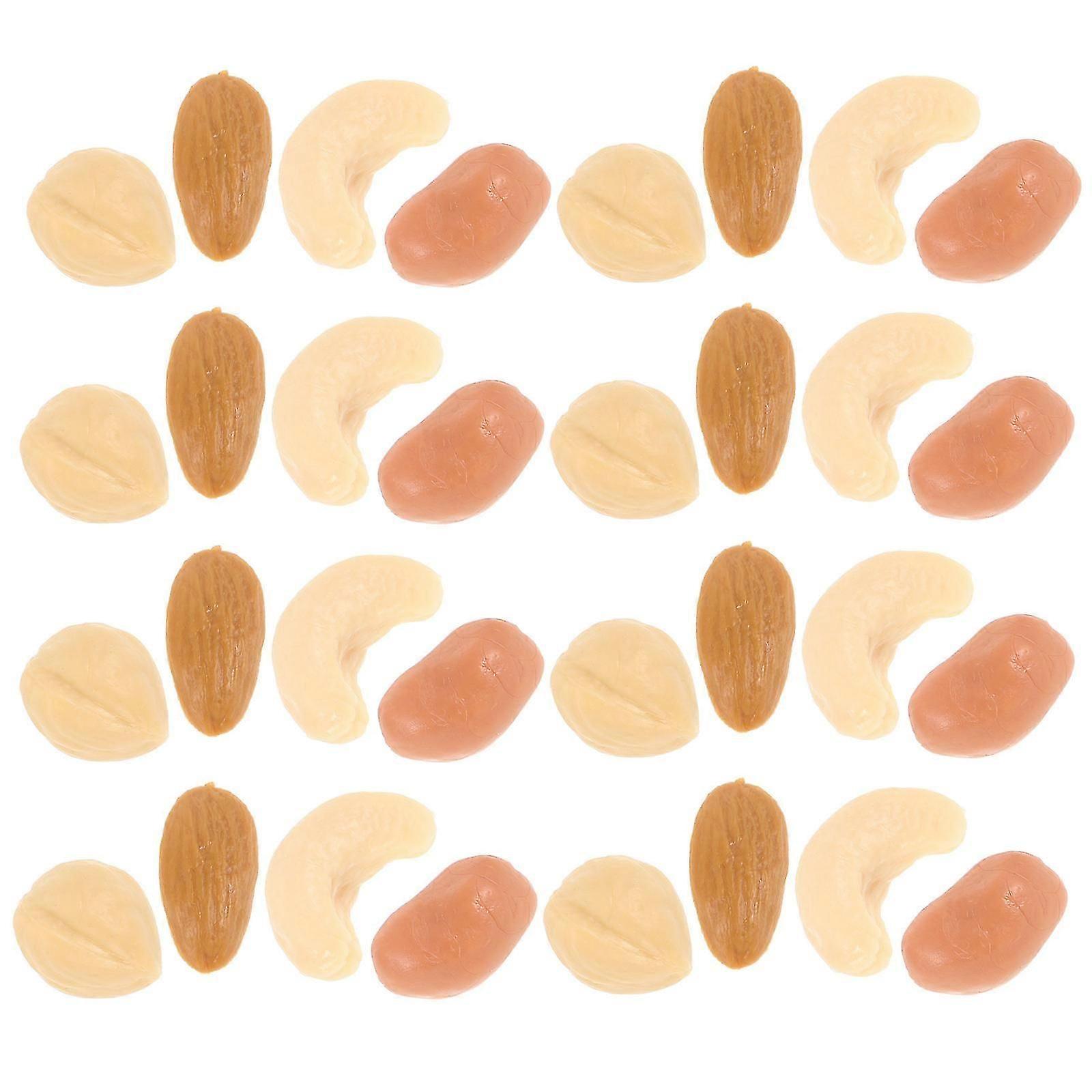 Assorted Realistic Plastic Simulation Nut Models, 1 Set for Decoration & DIY