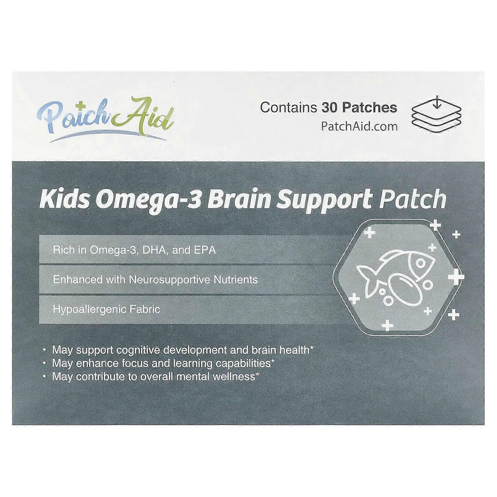 PatchAid, Kids Omega-3 Brain Support Patch, 30 Patches