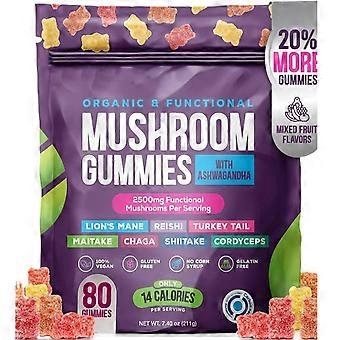 1-3bag Mushroom Gummies Moisturize Intestines Replenish Nutrients Improve Immunity, Nutrition Gels & Chews 80 Count