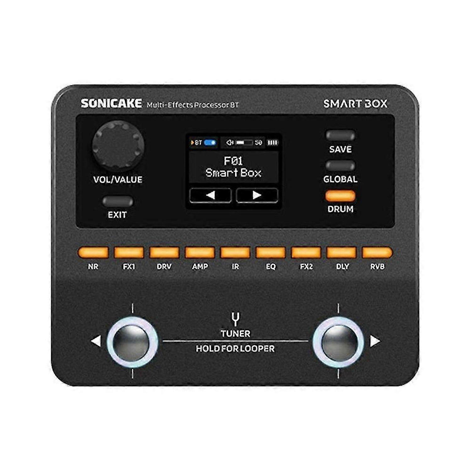 Sonicake Smartbox Digital Multieffektsprocessor Elgitarr Effektpedal, Bluetooth Bas, Trummaskin, Intern Inspelning
